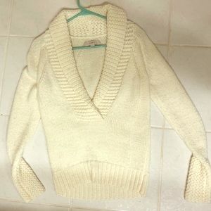 Ann Taylor Loft woven cream sweater